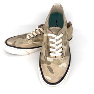 Womens 8 SeaVees Comfort Legend Sneaker Lightwash Tan Camo Cotton Canvas